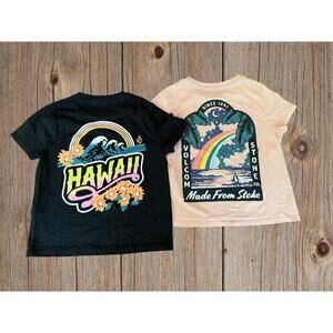 ⭐️ VOLCOM ⭐️ // BLACK + PEACH // GIRLS TEE LOT // SIZE 6